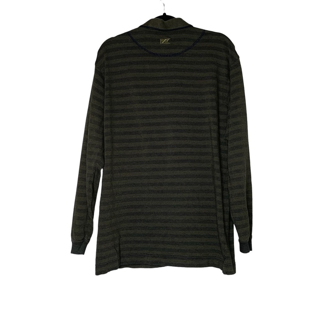 Cutter & Buck Navy and Olive long sleeve polo shirt. Size Lg - Picture 2 of 11